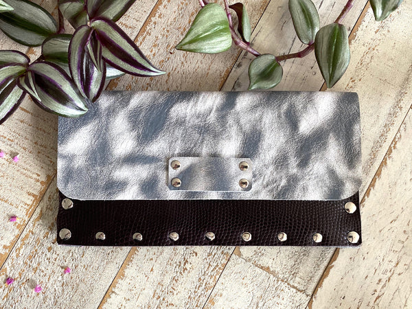 Embossed Two Tone Clutch